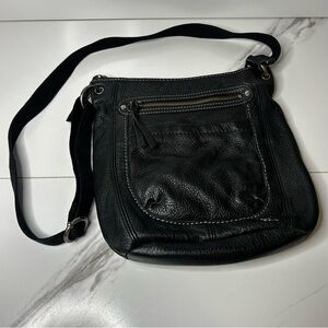 The Sak Black Genuine Leather Crossbody Bag